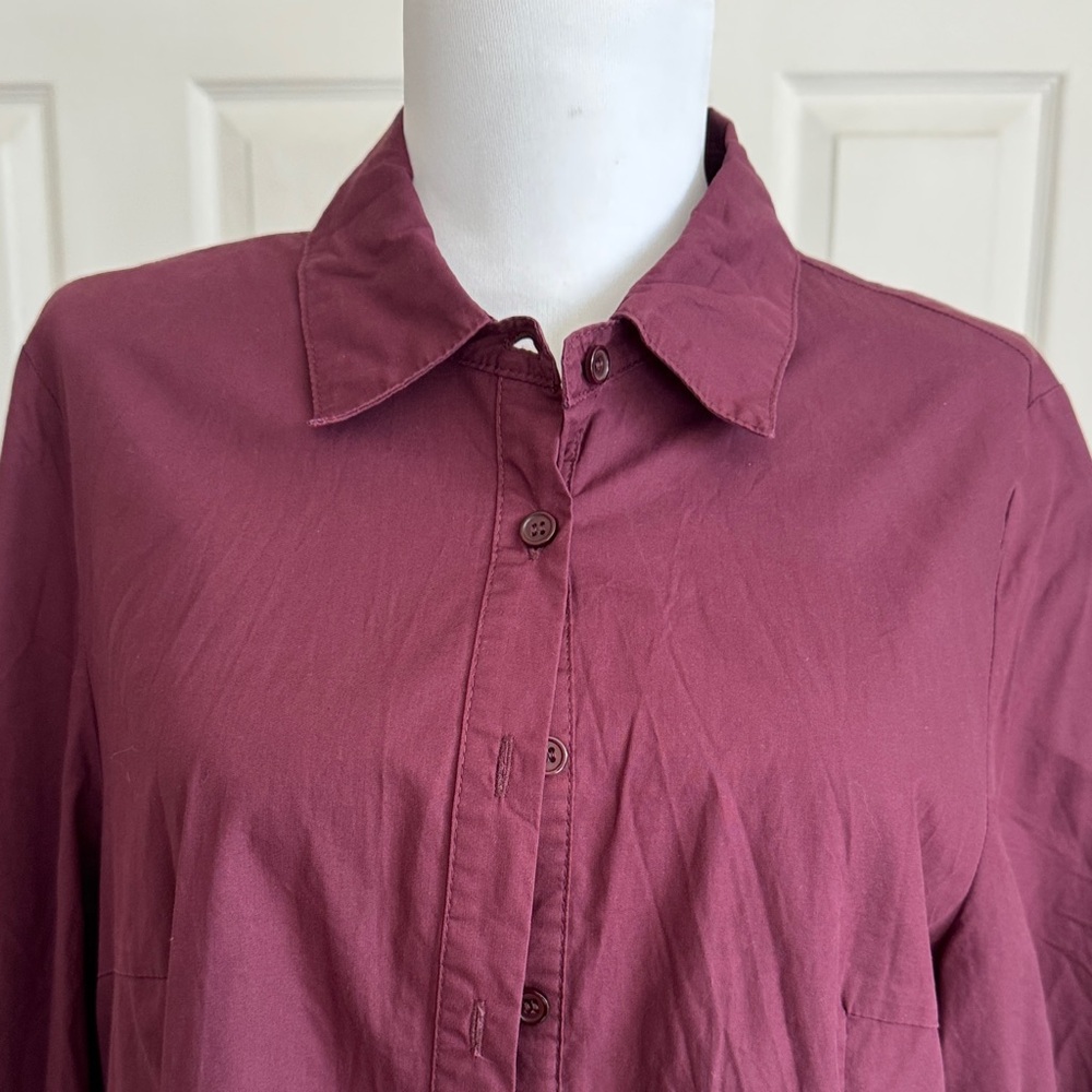 Asymmetrical Burgundy Top - Picture 2 of 10